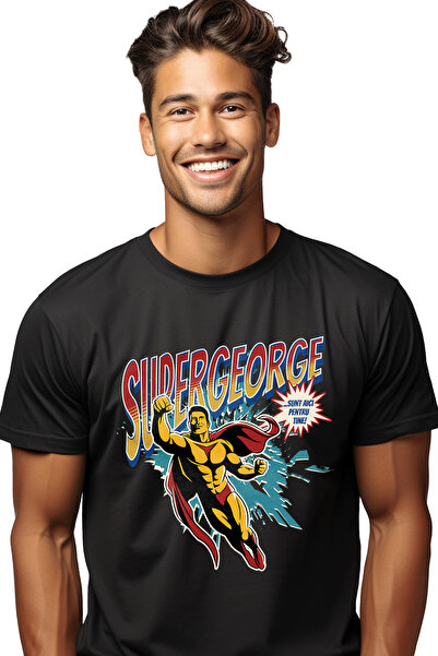 StoryGift Romania Ανδρικό T-Shirt Super George, Upererou Είμαι εδώ για εσάς μ...