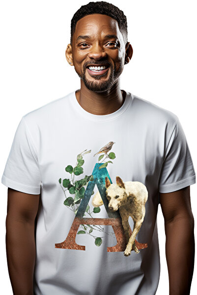 StoryGift Romania Tricou Barbati Cu Catel, Litera, A, Pasare, Fruze, Cu Impri...