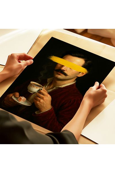 ARTHOUSECOLLECTIVE Αφίσα πορτρέτου μπαρόκ περιόδου - Εκλεκτική αφίσα τουρκικού καφέ - Αφίσα χωρίς πλαίσιο σε μεγέθη ζωγραφικής