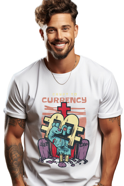 StoryGift Romania Tricou Barbati Cu Simbol Bitcoin In Mana Unui Zombi, Crypt ...