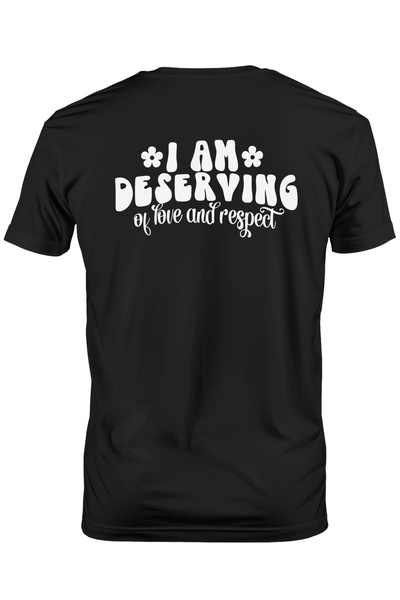 StoryGift Romania Tricou Barbati Cu Floricele Si Textul "i Am Deserving Of Lo...