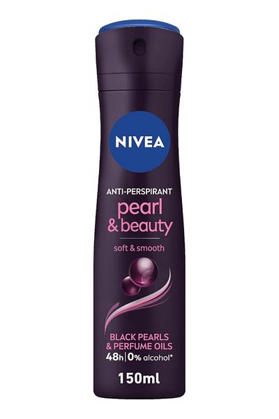 NIVEA Antiperspirant for Women, Pearl & Beauty, Black Pearl & Perfume Oils, Spray 150ml