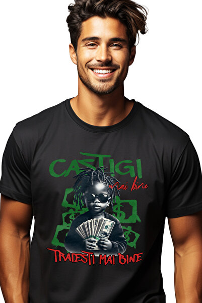 StoryGift Romania Tricou Barbati Castigi Mai Bine Traiesti Mai Bine Copil Ban...