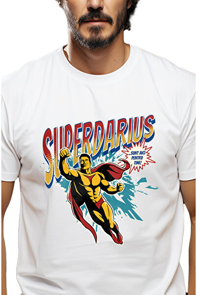StoryGift Romania Tricou Barbati Super Darius, Supererou Sunt Aici Pentru Tin...