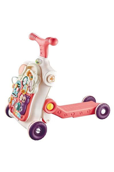indiggo Multifunctional 5-in-1 Walker, Scooter, Activity Center, GoGoLittleBaby, Pink