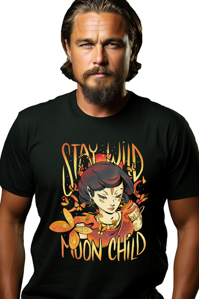 StoryGift Romania Tricou Barbati Cu Mesaj In Engleza Stay Wild Moon Child, Mo...