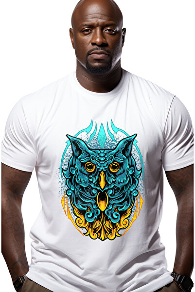 StoryGift Romania Tricou Barbati Cu Cap De Bufnita, Ornamente, Stropi De Vops...