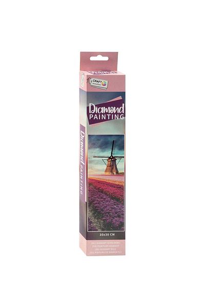 GRAFİX Creative set with round diamonds Diamond Painting 30x30 cm, Grafix, Windmill