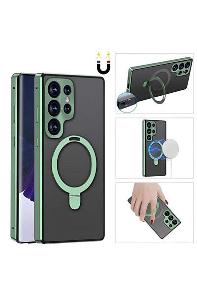 REOCLE Magnetic Phone Case Double-Sided Protection Metal Frame Phone Case for Samsung S23 Ultra