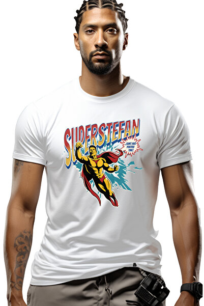 StoryGift Romania Tricou Barbati Super Stefan, Supererou Sunt Aici Pentru Tin...