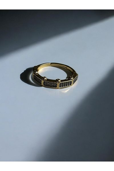 NAİFTAKIAKSESUAR Women's 2 Color Zircon Stone Ring