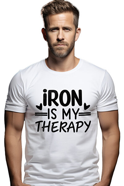 StoryGift Romania Tricou Barbati Cu Inimioare Si Textul "fierul E Terapia Mea...