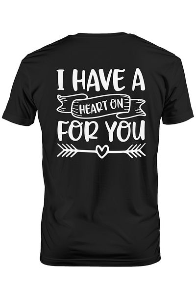StoryGift Romania Men's T-Shirt With Heart For Lovers - Heart For Her With Print On The Front, 100 Stg