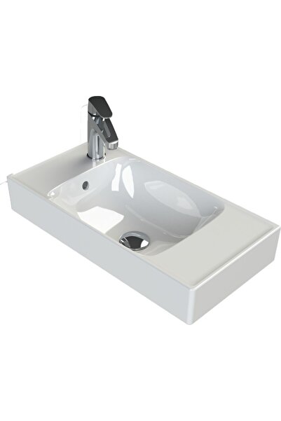Turkuaz Sharp Etajerli Lavabo 60x30 cm (Soldan Batarya Delikli)