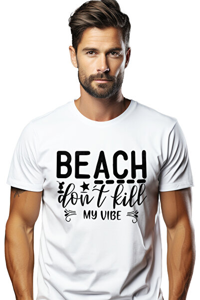 StoryGift Romania Tricou Barbati Cu Un Mesaj In Engleza "beach, Don't Kill My Vibe" - Nu-mi Distruge Starea Stg