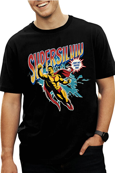 StoryGift Romania Tricou Barbati Super Silviu, Supererou Sunt Aici Pentru Tin...