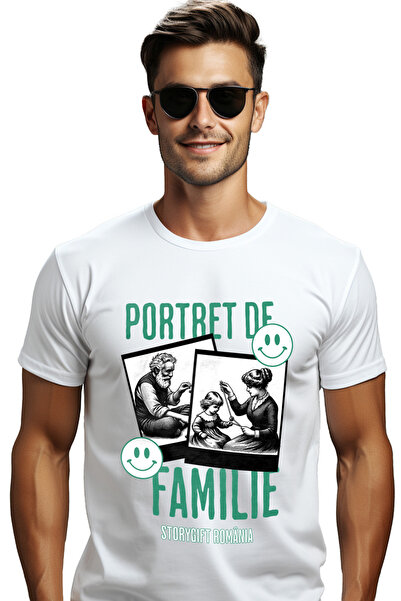 StoryGift Romania Tricou Barbati Portret De Familie Bunic Bunica Parinti Fami...