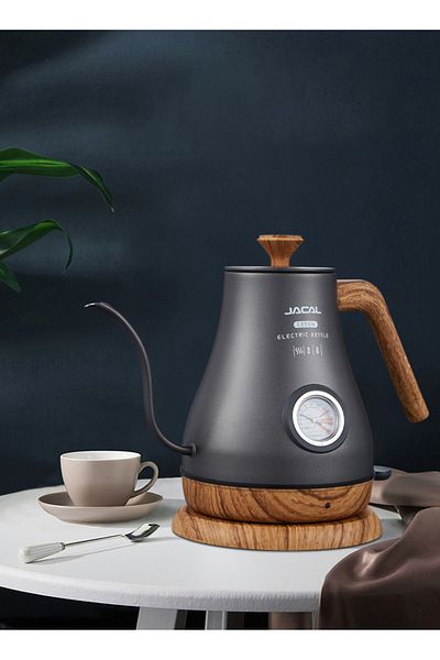 JACAL Electric Gooseneck Kettle,Pour Over Coffee and Tea Pot,Stainless Steel,Quick Heating,1L 1350W GL-205