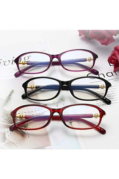REOCLE Women's Reading Glasses Anti Eyestrain Blue Light Blocking Glasses ＋1.0x