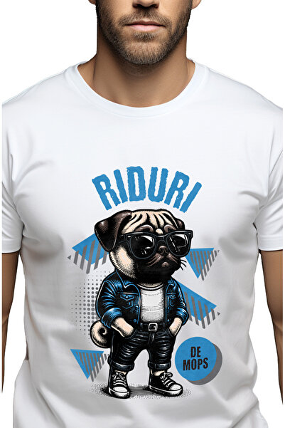 StoryGift Romania Tricou Barbati Caine Bulldog Cu Ochelarii De Soare Text Rid...