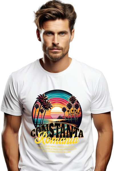 StoryGift Romania Tricou Barbati Plaja Din Constanta, Romania Cu Imprimeu Pe ...
