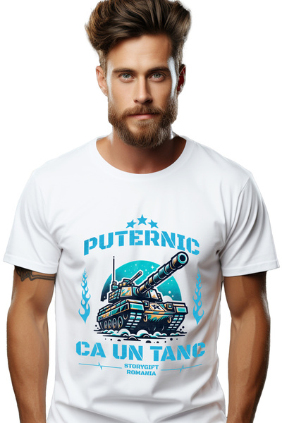 StoryGift Romania Tricou Barbati Puternic Ca Un Tanc Armata Motivational Lupt...