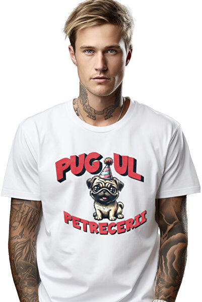 StoryGift Romania Tricou Barbati Pug-ul Petrecerii Caine Saratorit Aniversare...