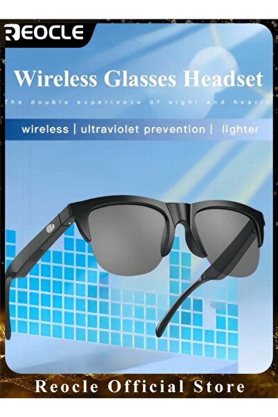 REOCLE نظارات شمسية ذكية لاسلكية مزودة بسماعات بلوتوث ونظارات شمسية مستقطبة خفيفة الوزن للرجال والنساء