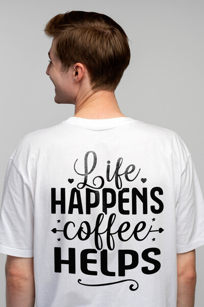 StoryGift Romania Tricou Barbati Pentru Iubitorii De Cafea Cu Textul "viata S...