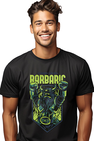 StoryGift Romania Tricou Barbati Cu Barbat Viking Cu Mainile Sus In Aer Victo...