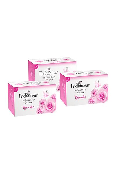 ENCHANTEUR Romantic Perfumed Soap Value Pack 3 x 125 g