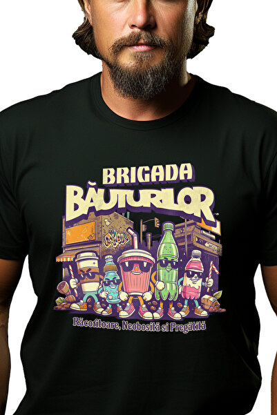 StoryGift Romania Tricou Barbati Brigada Bauturilor Echipa Puternica Suc Cafe...