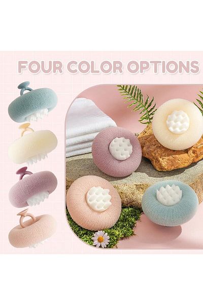 fulina 4-pack ultra-soft massage bath balls,sponge mesh,comfortable bathing,4 colors,convenient and durable