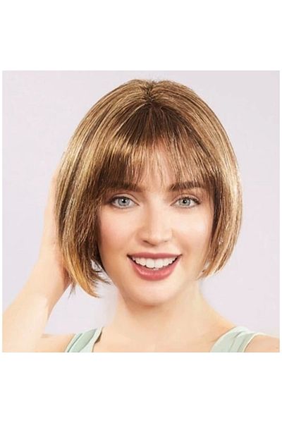 PRATİKOBA Light Brown Blunt Party Wig