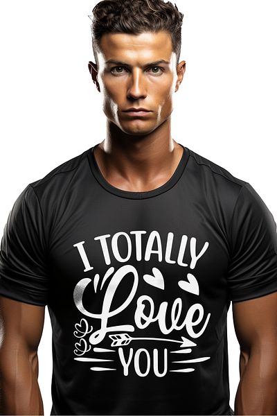 StoryGift Romania Men's T-Shirt With Hearts For Lovers With Message In English - Valentine's Day With I Stg