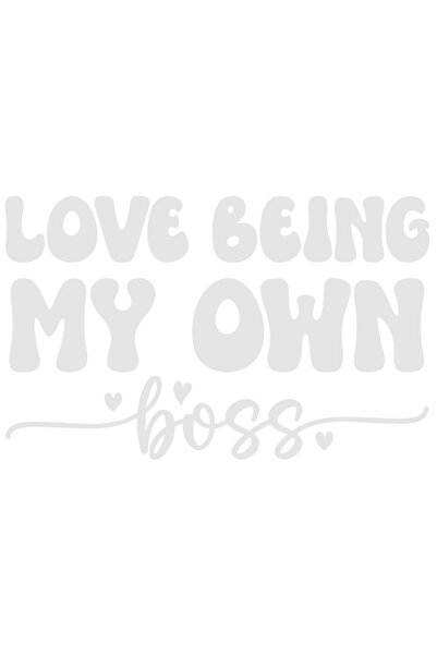 StoryGift Romania Sticker Adeziv 20CM Exterior cu inimioare si textul "Love being my own boss" - iubesc sa fiu p