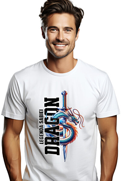 StoryGift Romania Tricou Barbati Sabie Mituri Mistice Legenda Sabiei Dragon C...