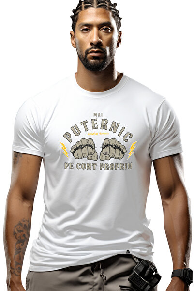 StoryGift Romania Tricou Barbati Pumni De Razboinic, Text Mai Puternic Cu Imp...