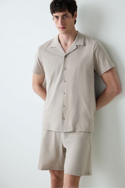 Penti Ανδρικό Σετ Πιτζάμες Basic Beige Σορτς