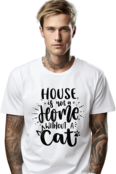 StoryGift Romania Tricou Barbati Cu Mesajul "casa Nu Este "acasa" Fara O Pisi...