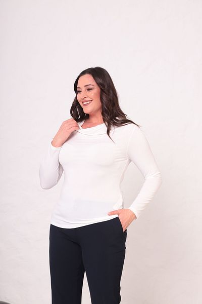 Shahiqa Plus Size Draped Collar Bodycorn Blouse