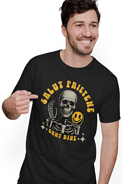 StoryGift Romania Tricou Barbati Corp Schelete Salut Prietene. Sunt Bine Cu I...