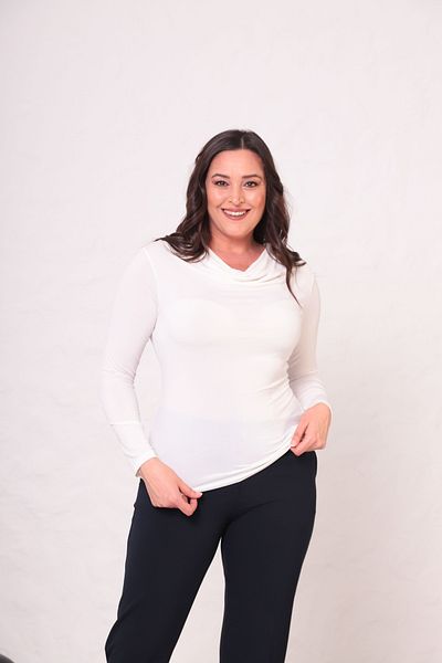 Shahiqa Plus Size Draped Collar Bodycorn Blouse