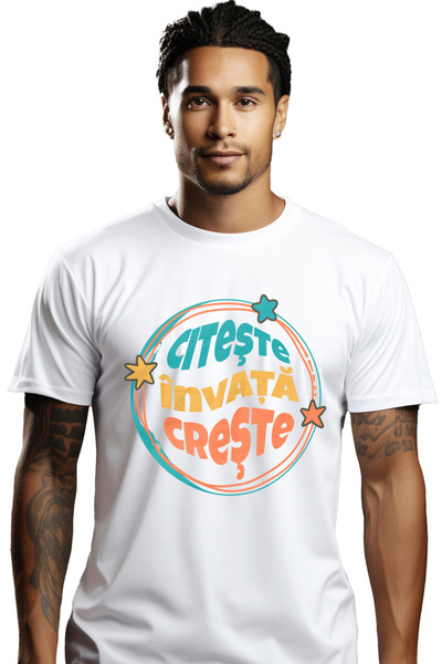 StoryGift Romania Tricou Barbati Citeste, Invata, Creste Dezvoltare Personala...