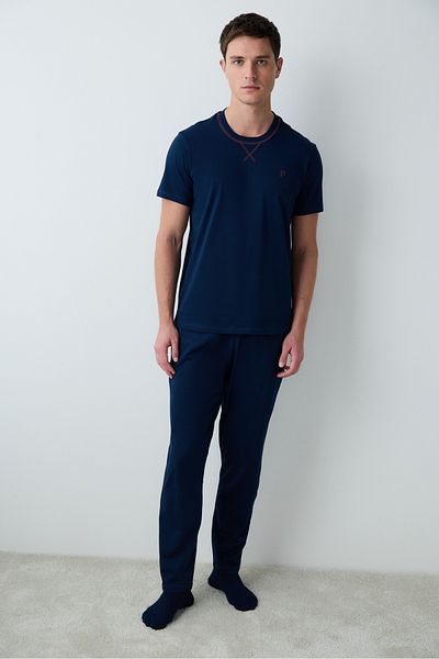 Penti Marineblaues Stern-Pyjama-Set