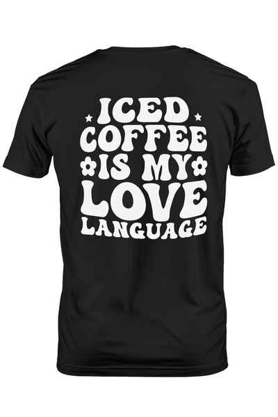 StoryGift Romania Tricou Barbati Cu Floricele Si Textul "cafeaua Cu Gheata Es...