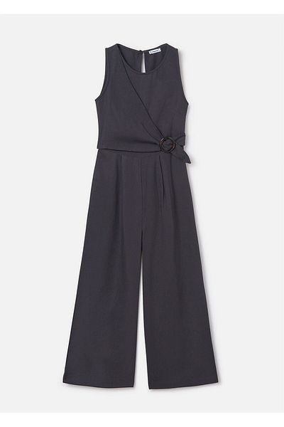 MAYORAL Girl's Linen Jumpsuit Anthracite
