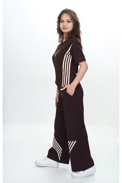 Asortix Girl's Double Top & Bottom Set - Trousers & Short Sleeve T-Shirt - 100% Cotton