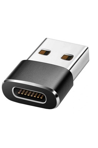 zola USB-A/USB-C adapter, black, 2.2x1.5x1.5 cm