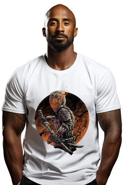 StoryGift Romania Tricou Barbati Cu Ronin Rider, Samurai, Motocicleta, Sabie,...